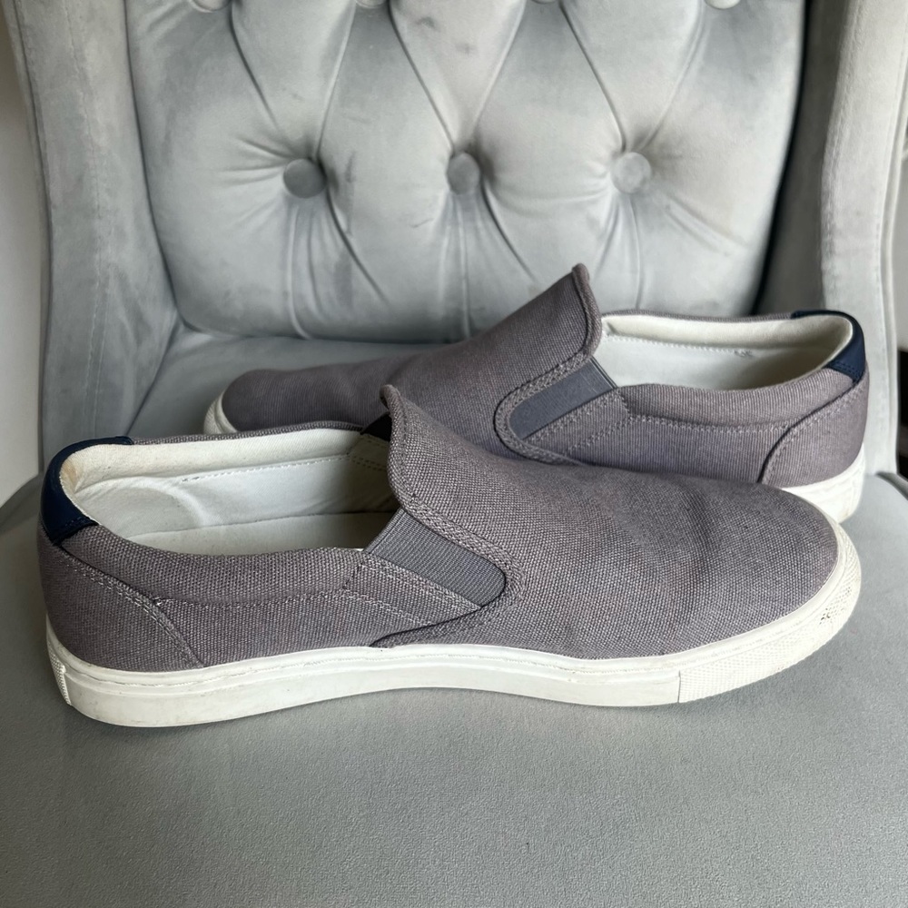 J. Crew Explorer Mens Canvas Slip-on Sneakers Grey Loafers Size 10